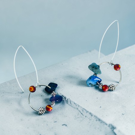 Cercei din argint multicolori.