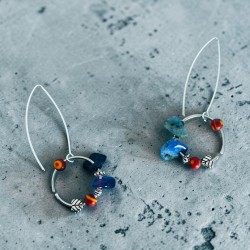 Cercei din argint multicolori.