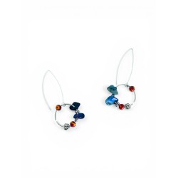 Cercei din argint multicolori.