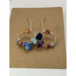 Cercei din argint multicolori.
