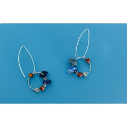 Cercei din argint multicolori.