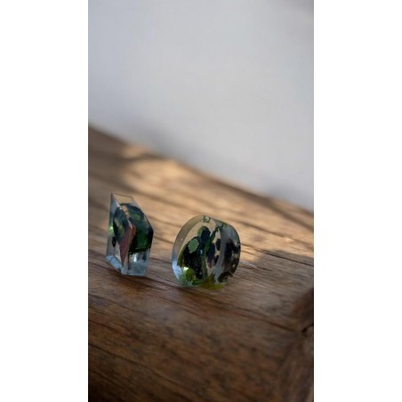 Cercei cu flori uscate în rășină